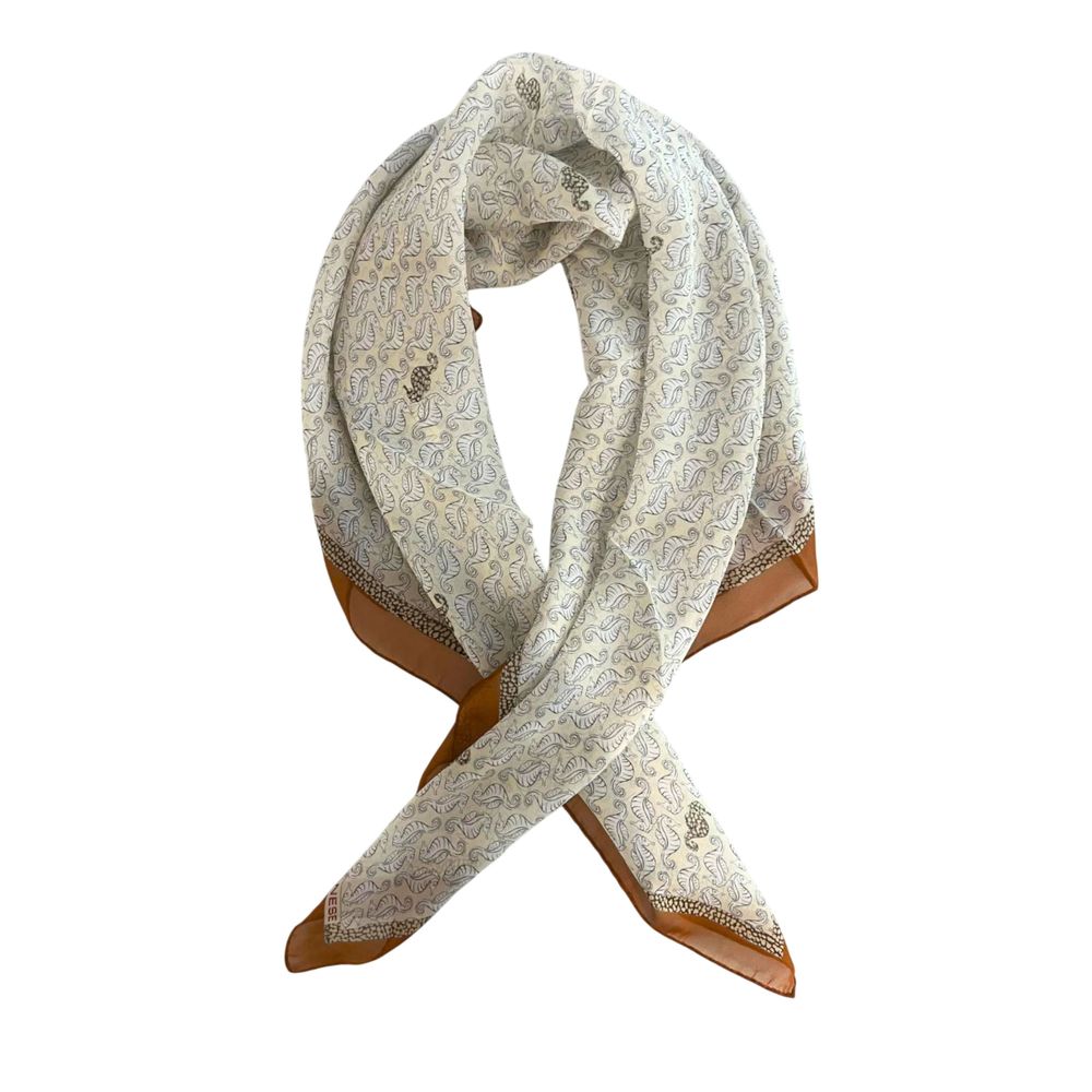 Borbonese Brown Silk Women Scarf