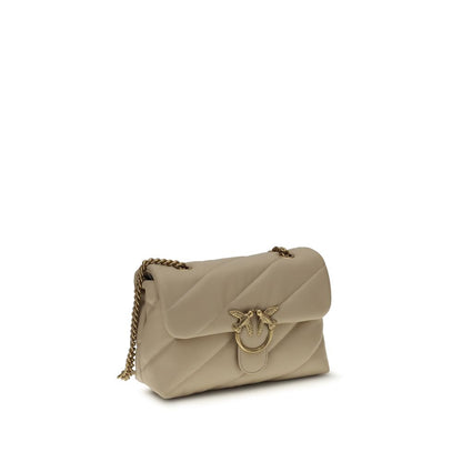 PINKO Beige Calf Leather Bos Taurus Shoulder Bag