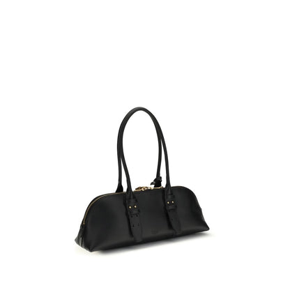 PINKO Black Calf Leather Bos Taurus Shoulder Bag