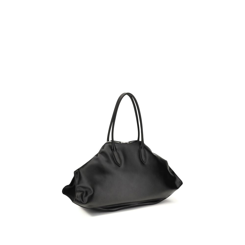 Borsa a tracolla Bos Taurus in pelle di vitello nera Alexander McQueen