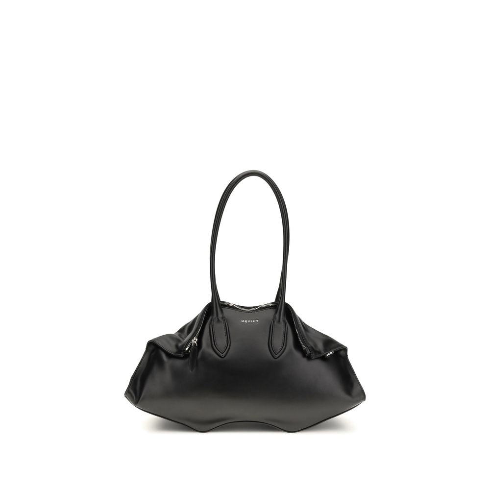 Borsa a tracolla Bos Taurus in pelle di vitello nera Alexander McQueen