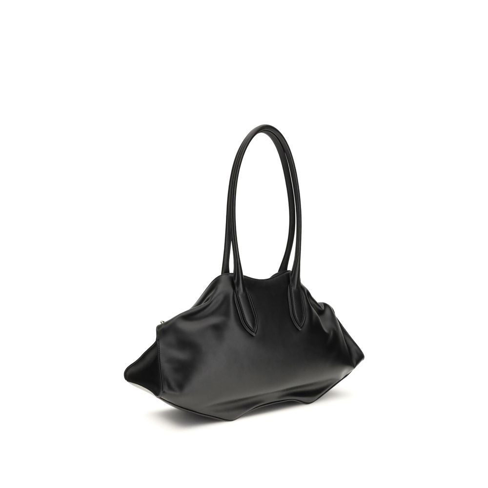 Borsa a tracolla Bos Taurus in pelle di vitello nera Alexander McQueen
