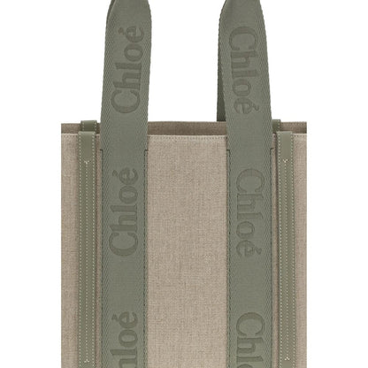 Chloé Beige Linen Shoulder Bag
