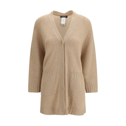 Fabiana Filippi Beige Fleece Wool Cardigan