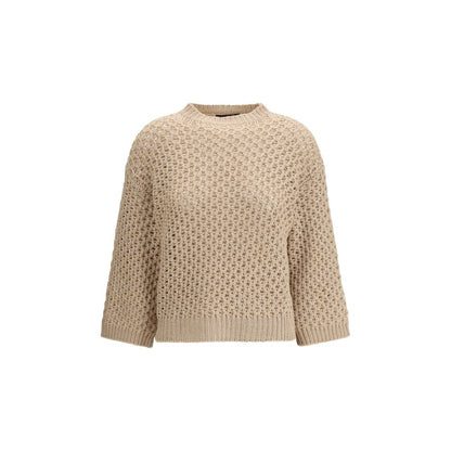 Fabiana Filippi Beige Fleece Wool Sweatshirt