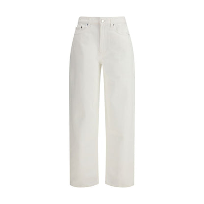 Loulou De Saison Cream Cotton Straight-Leg Jeans