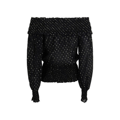 Self-Portrait Black Viscose Top