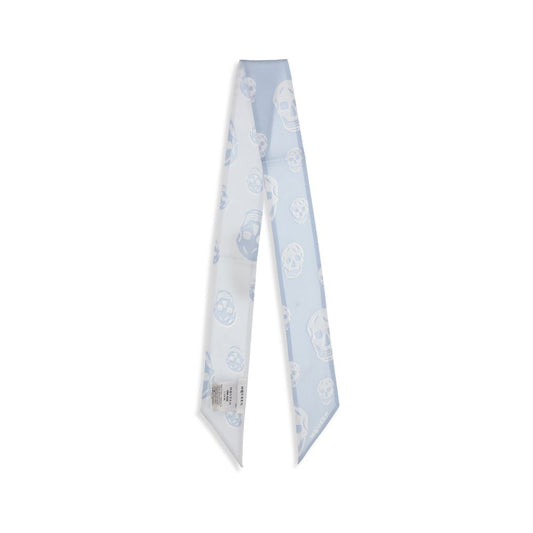 Alexander McQueen Light Blue Silk Scarf