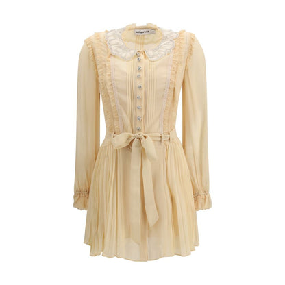 Self-Portrait Cream Viscose Casual Dress