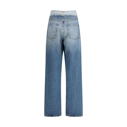 MM6 Light Blue Cotton Straight-Leg Jeans