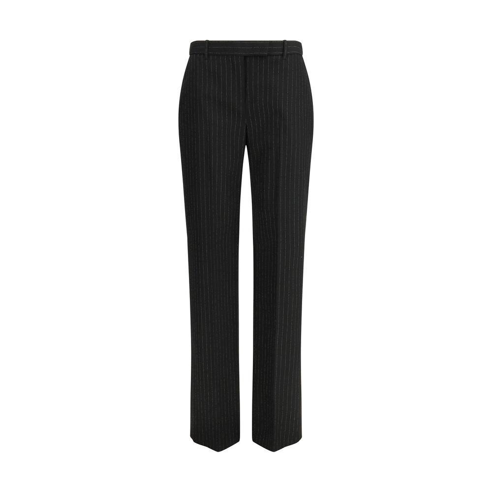 Pantaloni eleganti in lana nera Alexander McQueen