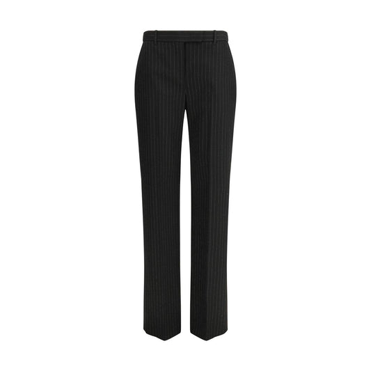 Pantaloni eleganti in lana nera Alexander McQueen