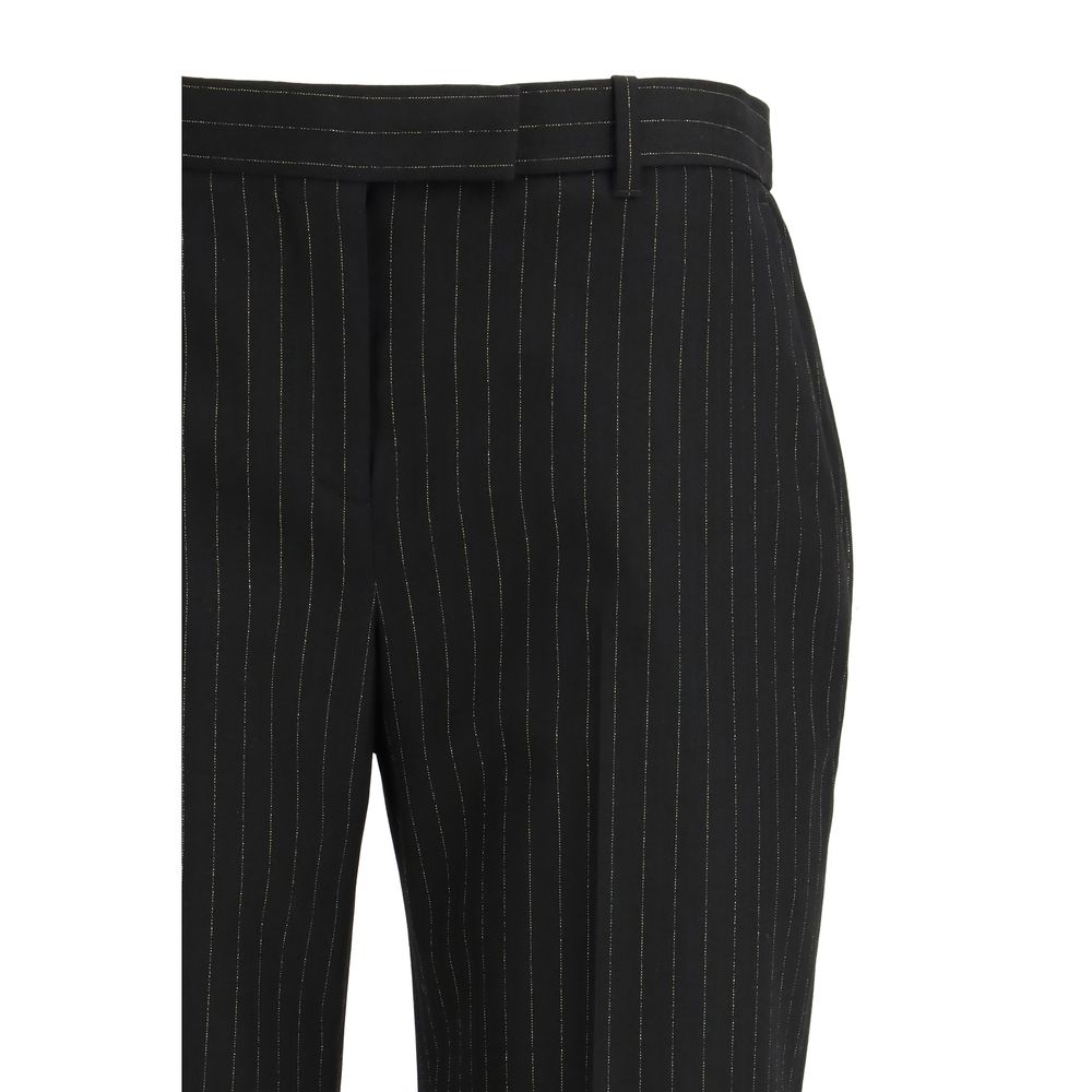 Pantaloni eleganti in lana nera Alexander McQueen