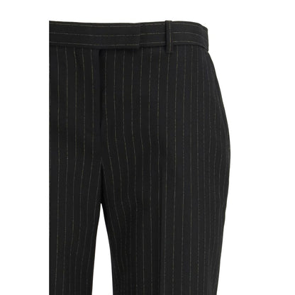 Pantaloni eleganti in lana nera Alexander McQueen