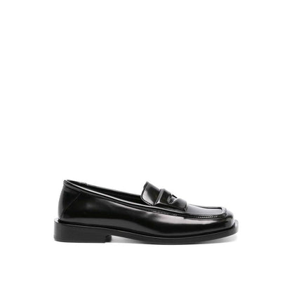 The Attico Black Calfskin Slip-On Loafers