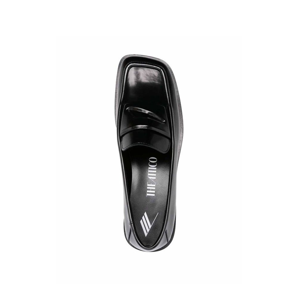 The Attico Black Calfskin Slip-On Loafers