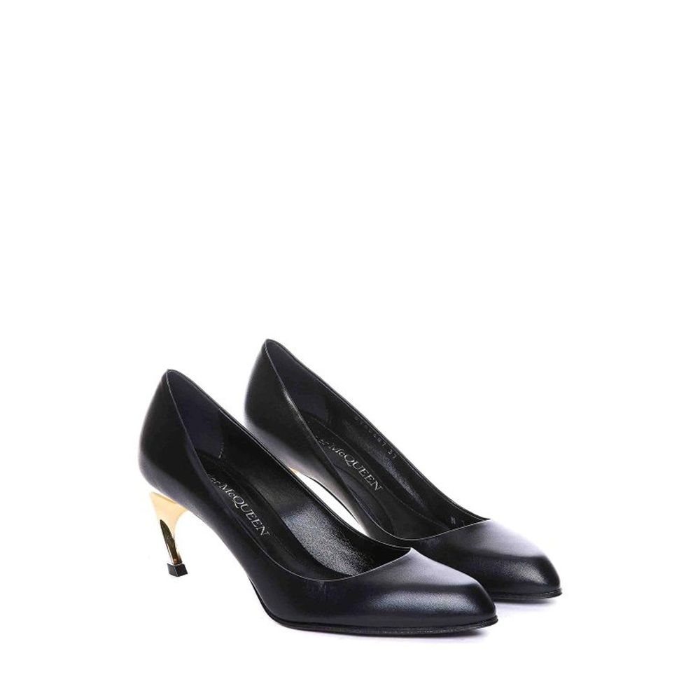 Alexander McQueen Black Lambskin High Heel Pumps
