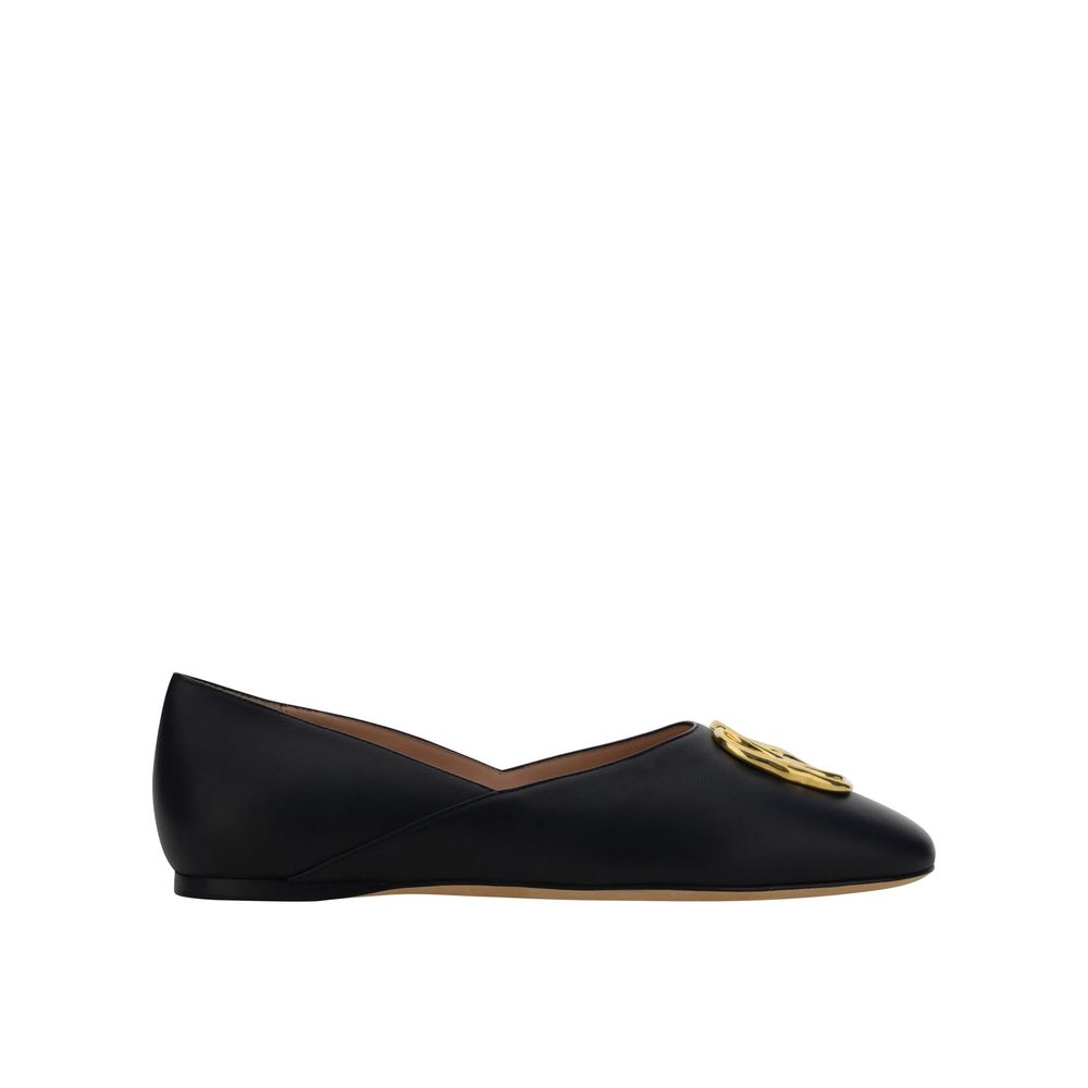 Bally Black Calfskin Ballet Flats