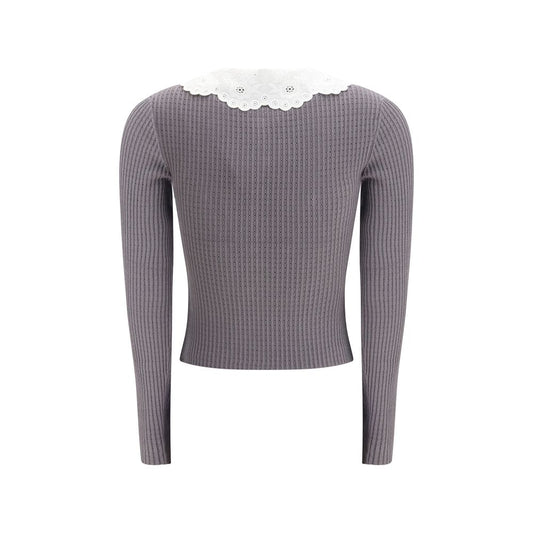 Self-Portrait Gray Viscose Shirt