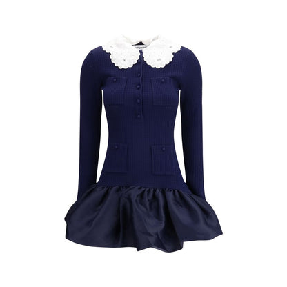 Self-Portrait Blue Viscose Cocktail Dress