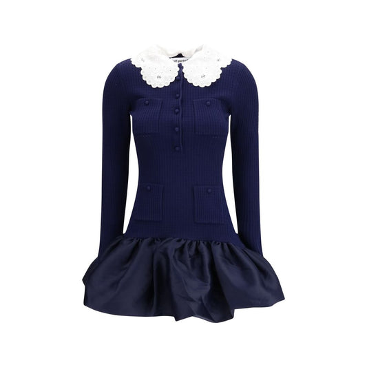 Self-Portrait Blue Viscose Cocktail Dress