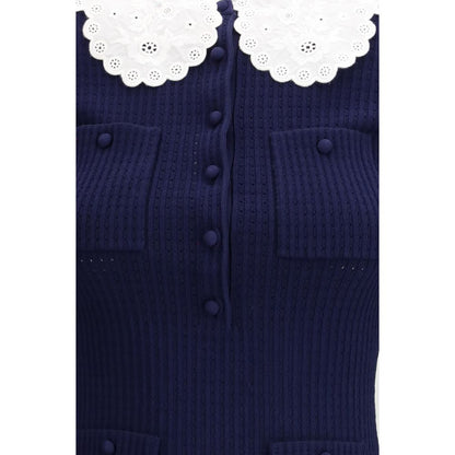 Self-Portrait Blue Viscose Cocktail Dress