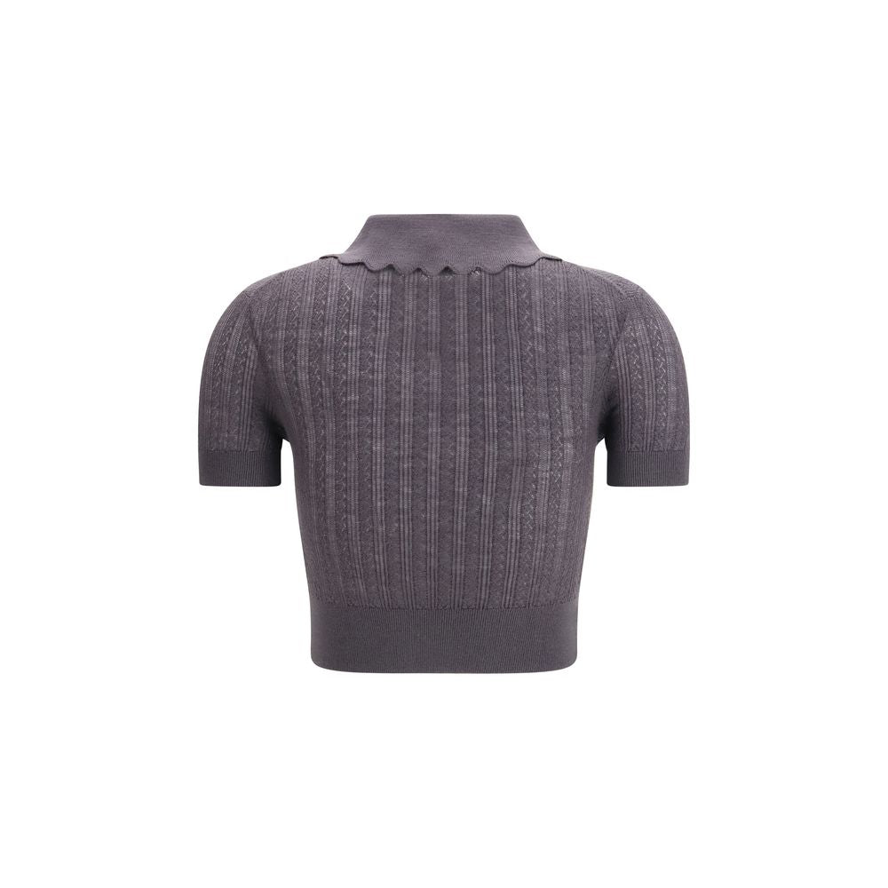 Self-Portrait Gray Wool Top