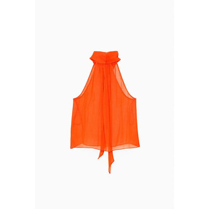 Patrizia Pepe Orange Viscose Tank Tops