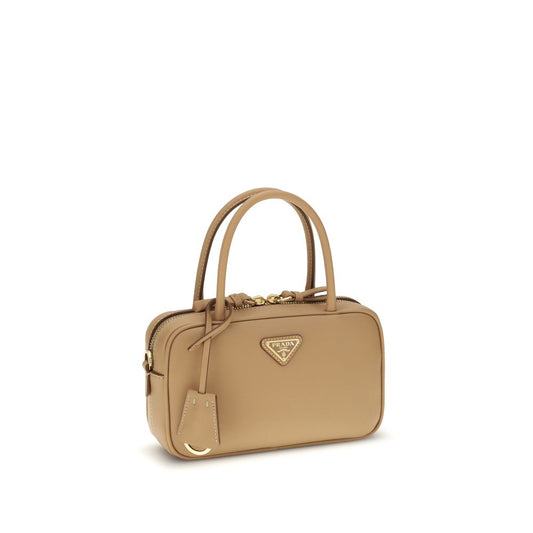 Borsa a mano Prada Bos Taurus in pelle di vitello beige