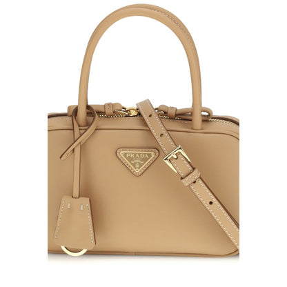 Borsa a mano Prada Bos Taurus in pelle di vitello beige