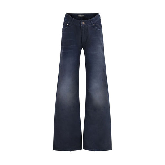 Jeans svasati in cotone blu Balenciaga