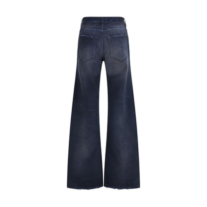 Jeans svasati in cotone blu Balenciaga