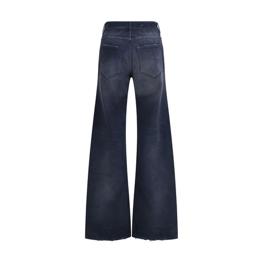 Jeans svasati in cotone blu Balenciaga