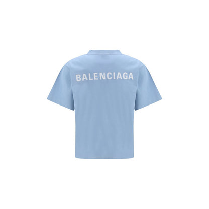 Maglietta in cotone blu Balenciaga