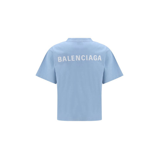 Maglietta in cotone blu Balenciaga
