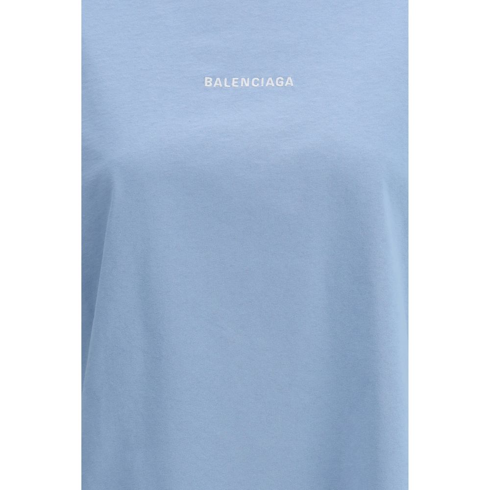 Maglietta in cotone blu Balenciaga