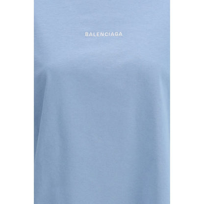 Maglietta in cotone blu Balenciaga