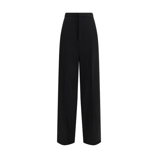 Pantaloni eleganti in cotone nero Balenciaga