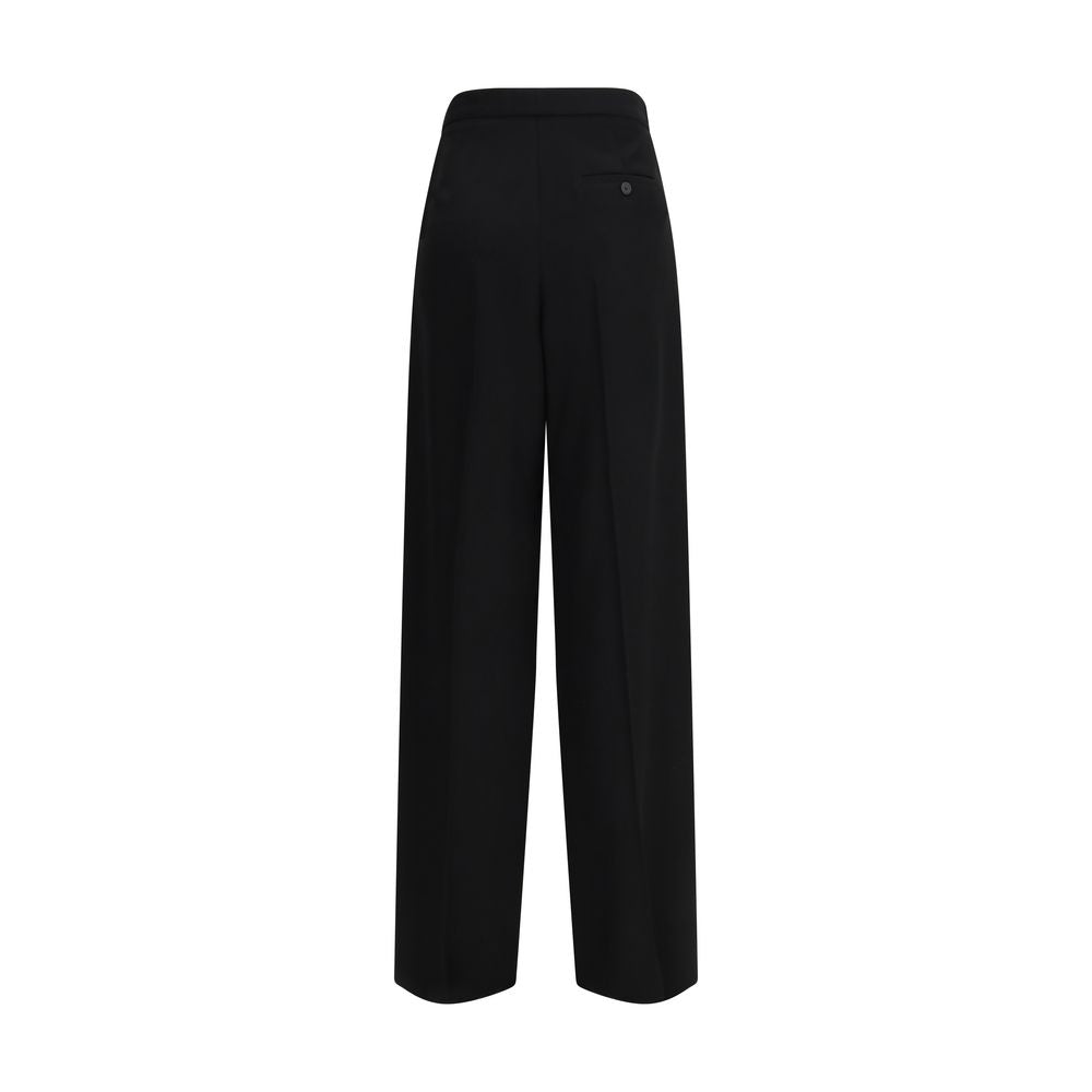 Pantaloni eleganti in cotone nero Balenciaga