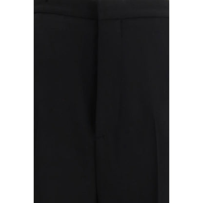 Pantaloni eleganti in cotone nero Balenciaga