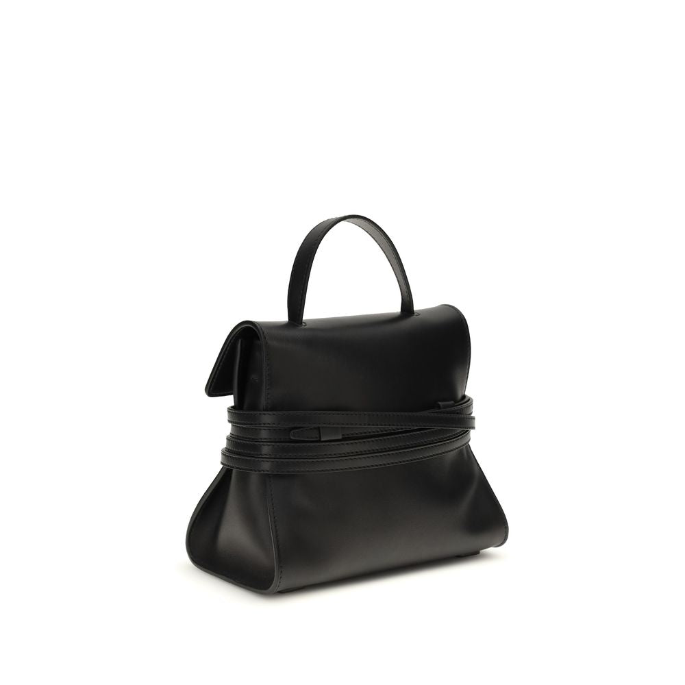 Borsa a mano Moschino Bos Taurus in pelle di vitello nera