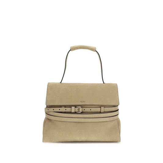 Borsa a mano Moschino Bos Taurus in pelle di vitello beige