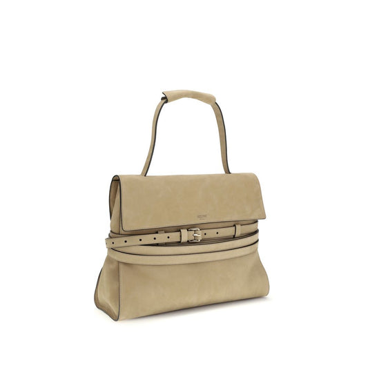 Borsa a mano Moschino Bos Taurus in pelle di vitello beige