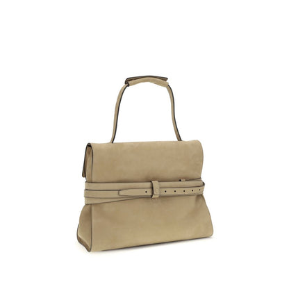 Borsa a mano Moschino Bos Taurus in pelle di vitello beige