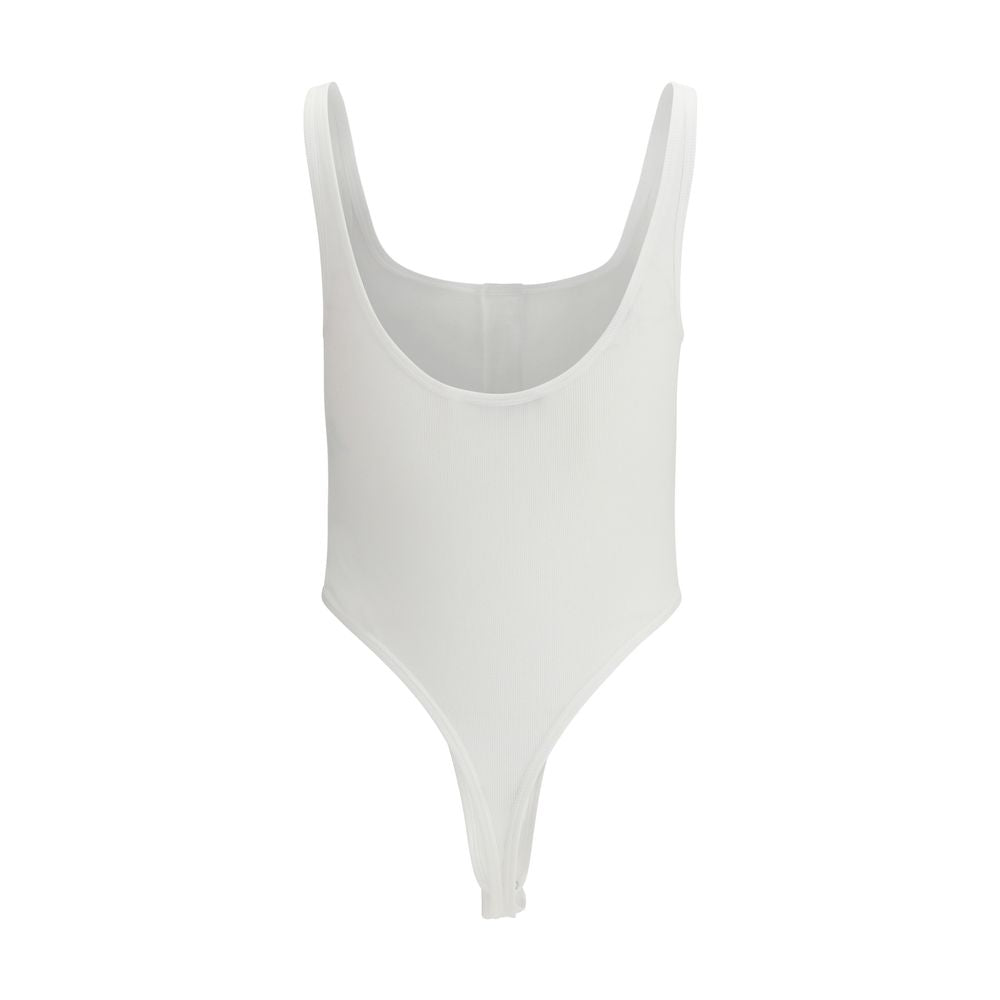 Top in cotone bianco Versace