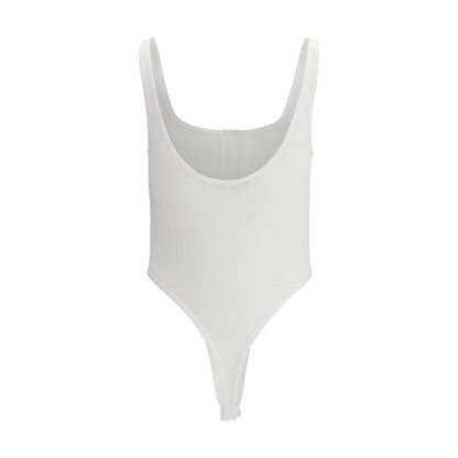 Top in cotone bianco Versace