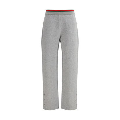 Pantaloni casual in cotone grigio Gucci