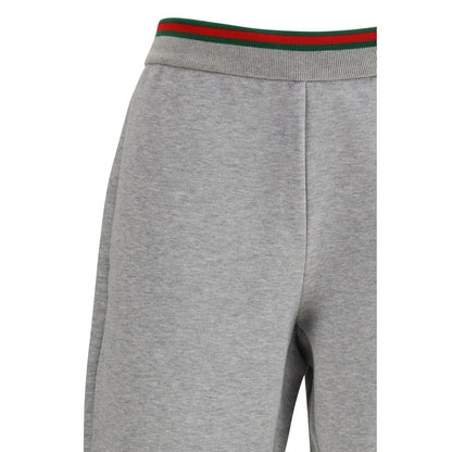 Pantaloni casual in cotone grigio Gucci