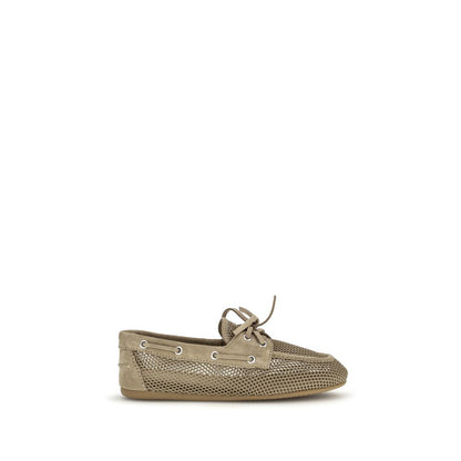 Mocassini slip-on Bos Taurus in pelle di vitello beige Miu Miu