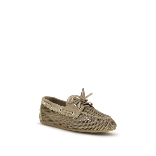 Mocassini slip-on Bos Taurus in pelle di vitello beige Miu Miu